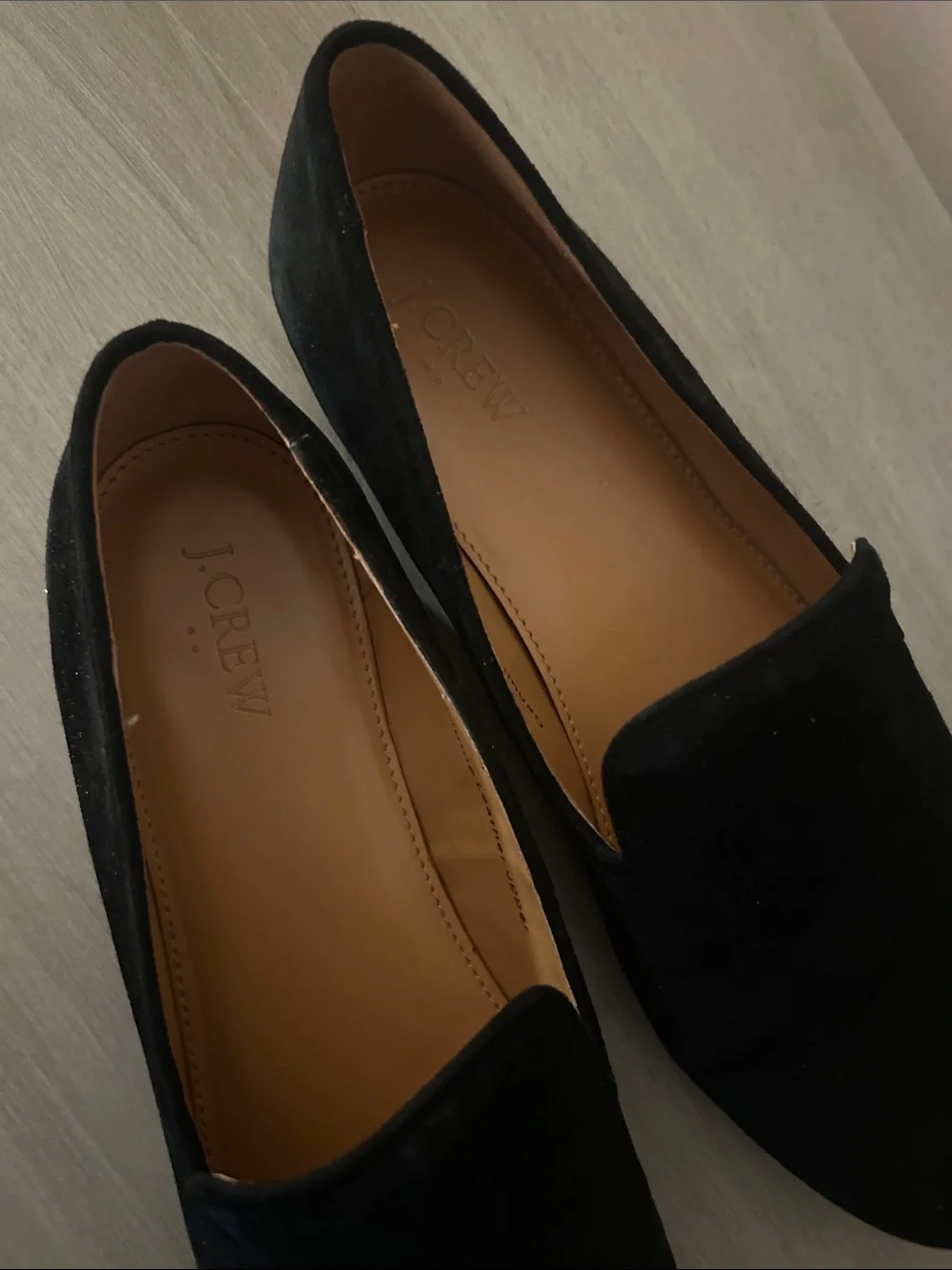 J. Crew Black Suede Slip-On Loafers